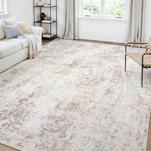 5x7 Area Rugs for Living Room Large Washable Abstract Rug Beige Grey by GENTDRIZZ