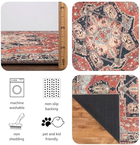 Keen Home Design Vintage Washable Entryway Rug, Non-Slip Low Pile - Image 7