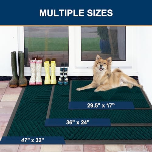 Smiry Front Door Mat Outside Entrance, Low Profile Rubber Doormat - Image 2