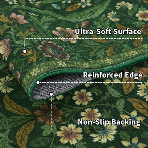 3x5 Floral Area Rug Soft Low Pile Boho Carpet - Image 5