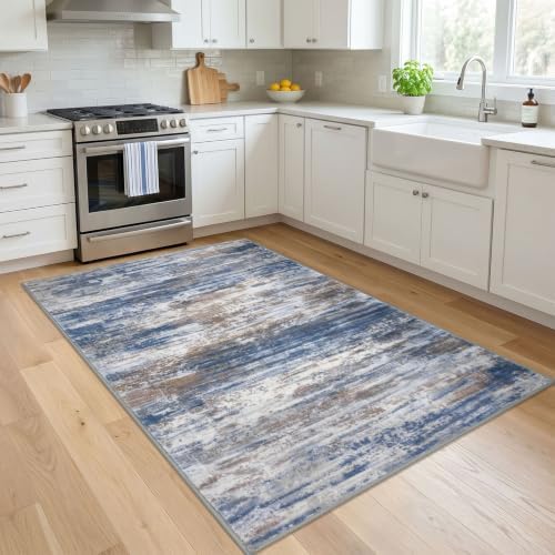 KOZYFLY 4x6 Area Rug Abstract Washable Large Rugs - Image 3