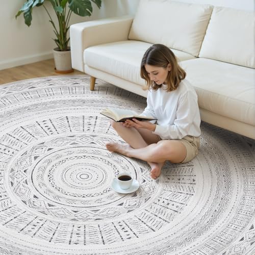cotiled 8x8 Round Rug 8ft Circle Living Room Boho Area Rugs - Image 5