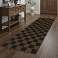 Rugalia Easy Jute Checkered Runner Rug 2x6 Coffee Rugs Runner by Rugalia