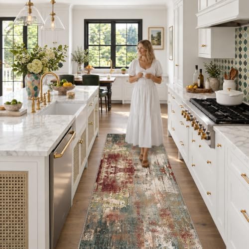 RELEANY Washable Runner 2'x6' Abstract Area Rug - Image 3