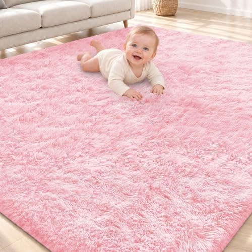 Smiry Area Rugs for Living Room Bedroom 4x5.9 ft, Fluffy Washable Carpet by Smiry