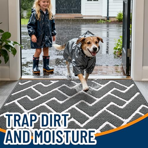 OLANLY Front Door Mat 40x32, Low-Profile Easy Clean Doormat - Image 2