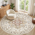 cotiled 8ft Round Living Room Area Rug, Traditional by COTILED