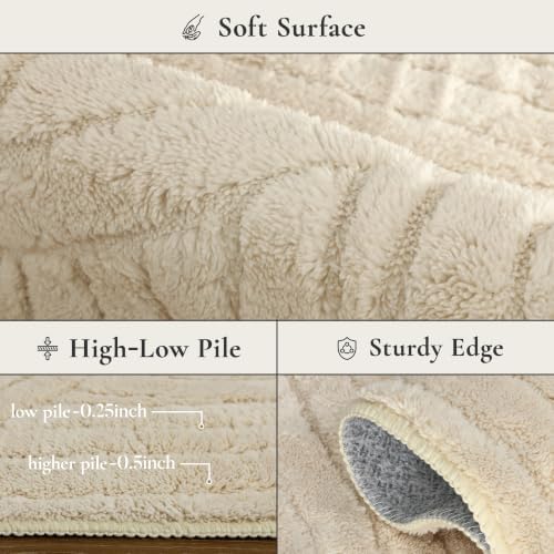 GENIMO Beige Rug 5x7 Washable Area Rugs - Image 5