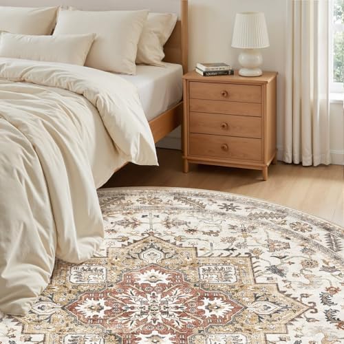 cotiled 6ft Round Living Room Area Rug, Traditional - Image 5