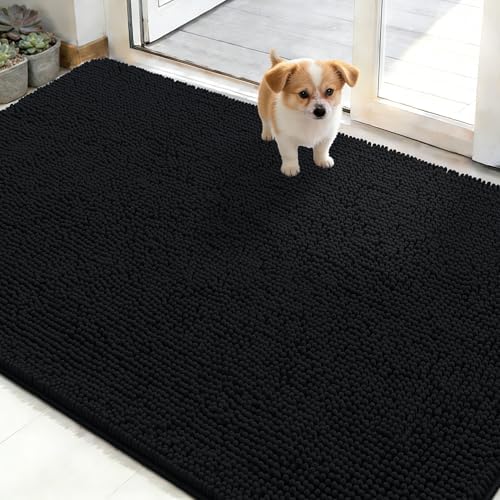 OLANLY Dog Door Mat for Muddy Paws 50x30, Super Absorbent Chenille Mud Mat by OLANLY