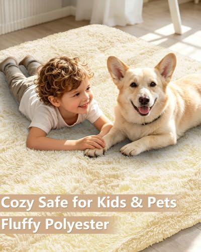 Smiry Round Area Rugs for Living Room Bedroom 2x2 ft, Fluffy Carpet - Image 3