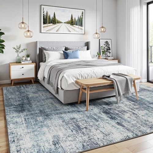 6x9 Area Rug for Living Room, Abstract Washable Non-Slip Carpet - Image 2