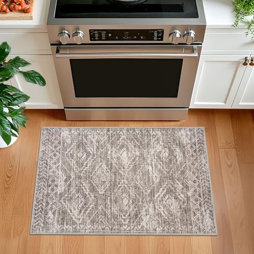 KILOCOCO Entryway Rug 2x3 Washable Rug Door Mat Indoor, Mauve Taupe - Image 2