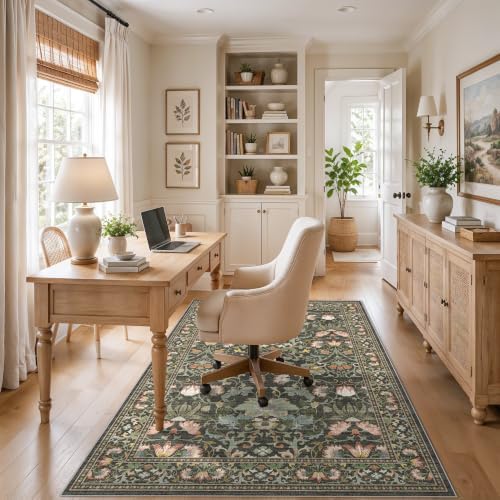 Washable 5x8 Living Room Area Rug: Vintage Water-Resistant Soft Rug - Image 5
