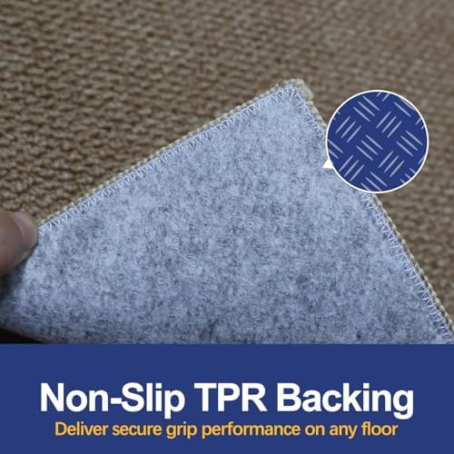 Faux Jute Area Rug 6'x9', Washable & Non-Slip, Warm Taupe - Image 2