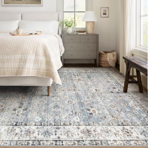 XLUEZ Area Rug 6x9 Living Room Rug, Machine Washable Vintage Distressed Boho - Image 2