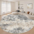 LOONGRUG Round Rug 10x10 Washable Circle Large Neutral Modern Abstract Rug by LOONGRUG