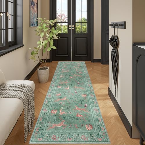 DUKINO 2x10 Kitchen Runner Rug, Soft Non Slip Animal Washable Rug by DUKINO
