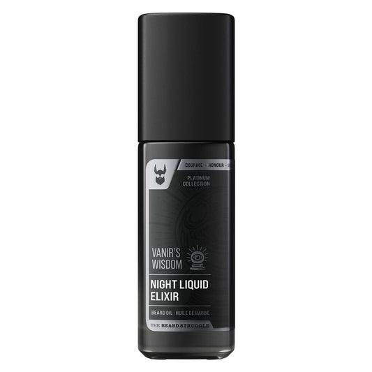 The Beard Struggle Night Liquid Elixir Beard Oil - Platinum Collection - Vanir's Wisdom (1 Fl oz) - Beard Oil for Men - Natural Blend for Softens, Moisturizing, & Healthier Beard Growth