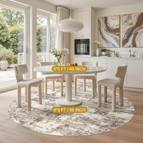 8ft Round Rug, Circle Area Rugs - Image 5