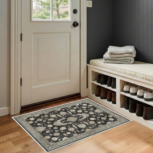 2x3 Area Rug Washable Vintage: Non Slip Throw Rugs by Unknown