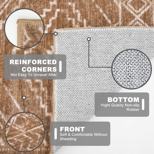 KILOCOCO Washable Runner Rug 2x5 ft Hallway Runners, Mocha Brown - Image 4