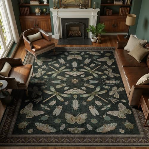 DCX 6x9 Washable Bug Rug for Living Room, Soft Low Pile Rug by DCXWashableRug