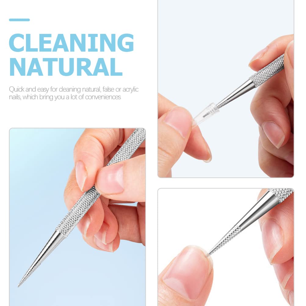 4pcs Stainless Steel Cuticle Pusher Nail Dotting Pen Metal Dead Skin Remover for Professional Manicure Pedicure Nail Art Care Tools