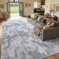 7x10 Large Tie-dye Light Grey Area Rug Washable Non-Slip by Unknown