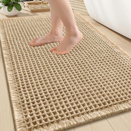 Smiry Waffle Bath Mat 30X20, Extra Soft Absorbent Bathroom Rugs by Smiry
