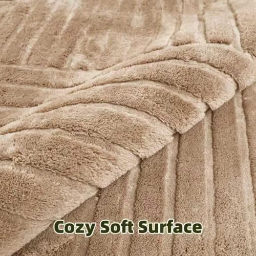 Brown Solid Area Rug 5x7, Washable Living Room Rug, Ultra Soft Indoor Rugs - Image 3
