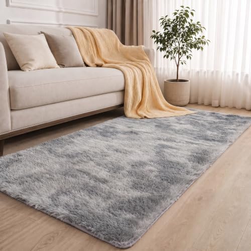 2x6 Light Grey Fluffy Runner Rug by NEIGELUO