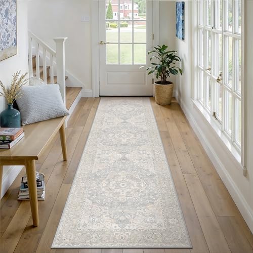 2x8 Blue Runner Rug Vintage Carpet by WondRg