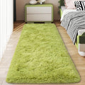 Soft Runner Rugs for Bedroom Hallways, 2x6 Grass Green Fluffy Shag Throw Area by Ailyei
