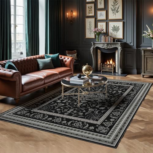 Nayoroom Black Gothic Spider and Fang Area Rug, Machine Washable, 8 x 10 ft by Nayoroom