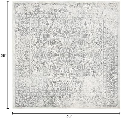 SAFAVIEH Evoke Square Rug 3', Ivory & Grey EVK256F - Image 2