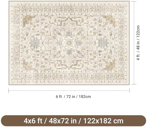 befbee 4x6 Washable Area Rug Non Slip Rug - Image 2