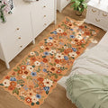 DUKINO 2.6x8 Runner Rug, Floral Washable Kitchen Rugs Non Slip by DUKINO