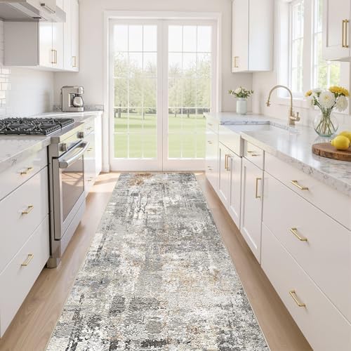 LOONGRUG Runner Rug 3x10 Washable Non-Slip Kitchen Neutral Modern Rug by LOONGRUG