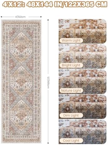 4x12 Runner Rug for Hallway, Wide Runner for Entryway - Image 2
