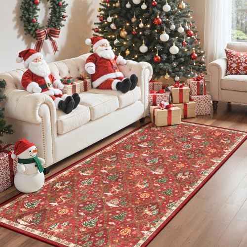 Madane Christmas Washable Kitchen Runner Rug 3x6 by Madane