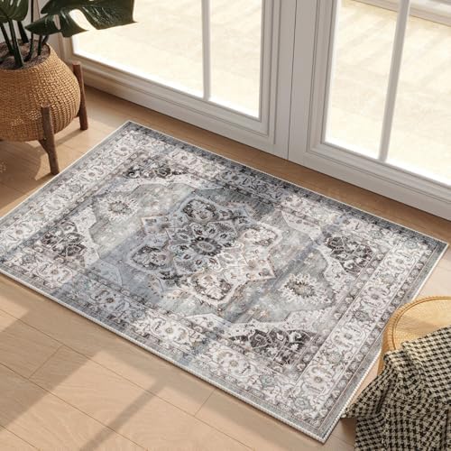 Rugcomf Small Rug 2x3 Door Mat Washable Non Slip Vintage - Image 2