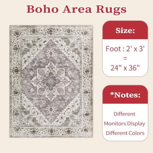 SERISSA 2x3 Washable Non Slip Boho Small Area Rug - Image 2