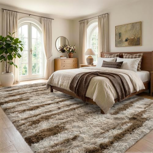 4x6 Khaki Fluffy Soft Area Rug Non-Slip - Image 3
