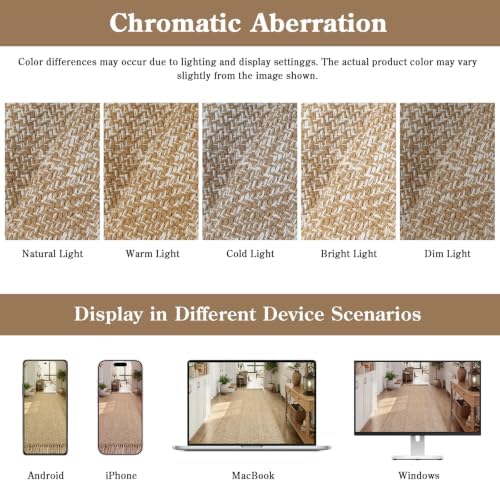 Collive Boho Bathroom Rug, Hand-Woven Cotton Layering Rug - Image 5