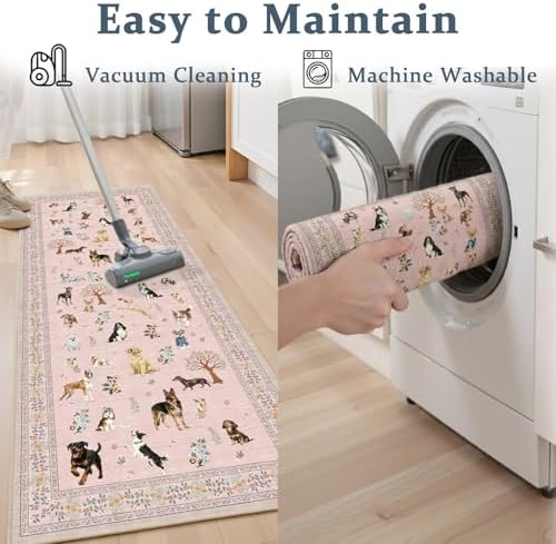 Pink Hallway Runner Rug 2x5 for Bedroom Kitchen - Image 6