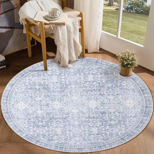 Sasttie Round Rug 6ft, Ultra-Soft Washable Rug by SASTTIE