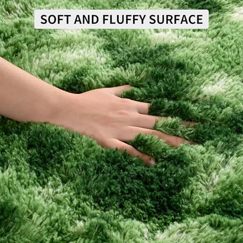 Tepook 5x8 Soft Fluffy Dark Green Area Rugs - Image 7