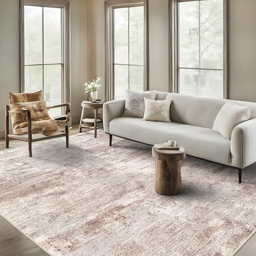 8x10 Area Rugs Abstract: Washable Low Pile Rug by RUUGME