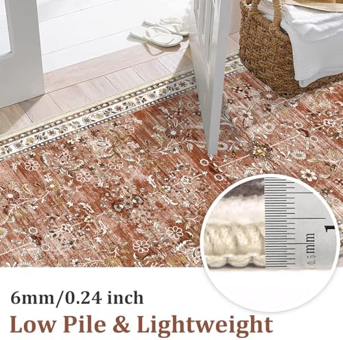 Yamaziot 2x6 Washable Hallway Runner Rug Non Slip Floral Carpet - Image 3